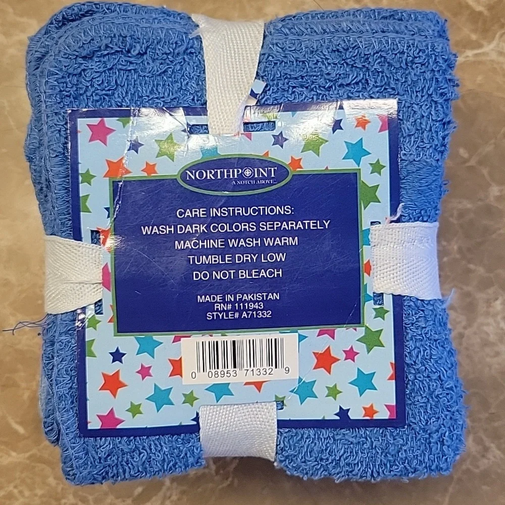 Northpoint Colorful 12x12 Wash Cloths, 12-pak
